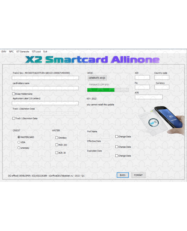 x2-software X2 EMV Chip Writing Software